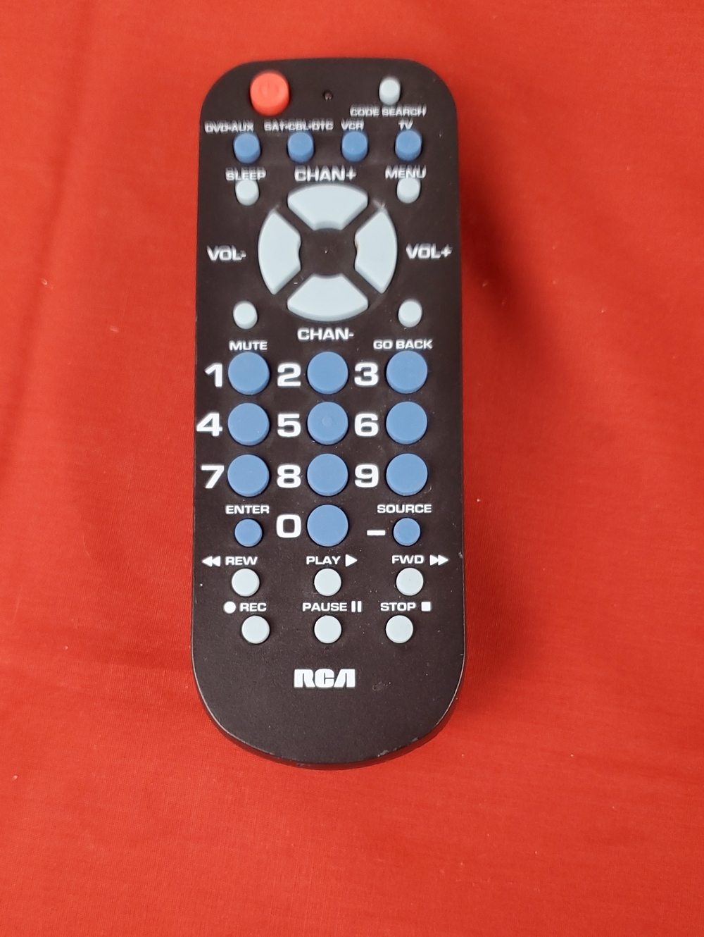 RCA Black Remote Control with Blue Buttons - Replacement for TVs & Media Players